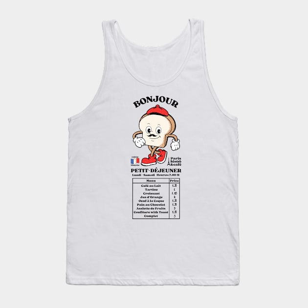 French Toast Paris Café & Bistro Breakfast Menu Tank Top by Johnny Solace™